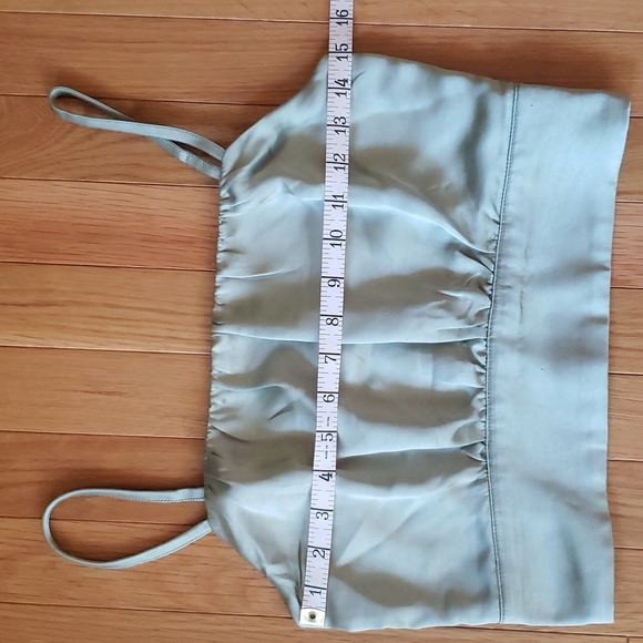 Lulu's Sage Green Silk Crop Top - Picture 4 of 10